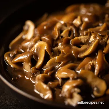 Mushroom in Gravy Recipe Proper Lush Quick Easy Recipe Card