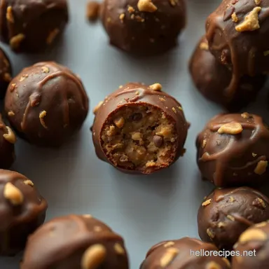 No-Bake Peanut Butter Chocolate Energy Balls Recipe Recipe Card