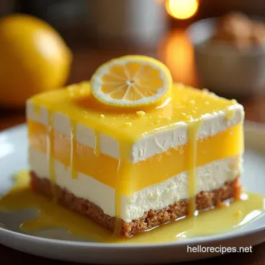 Sunshine Layers The Ultimate NoBake Lemon Lush Dessert Recipe Card