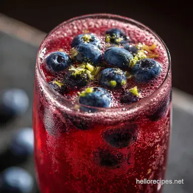 The Notting Hill Fizz Sparkling Blueberry Ginger Mocktail Recipe Card