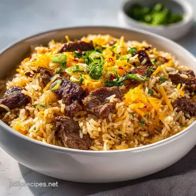 One Pot Creamy Garlic Butter Beef in 35 Minutes Recipe Card