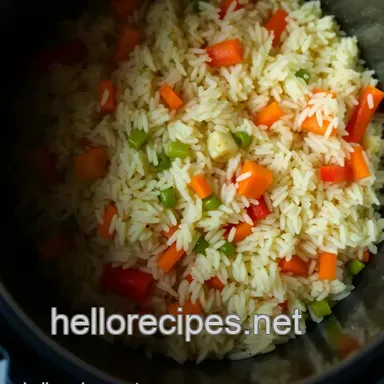 Easy One-Pot Savory Vegetable Rice in the Rice Cooker Instant Pot Recipe Card