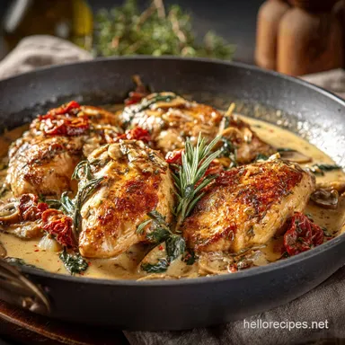 Ultimate OnePan Creamy Tuscan Chicken Silky Sauce in 40 Minutes Recipe Card