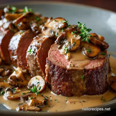 The Sunday Best Oven Roasted Beef Tenderloin with Rich Madeira Mushroom Sauce Recipe Card