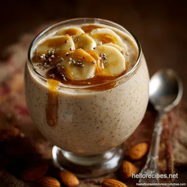 The Ultimate Overnight Oatmeal Smoothie Creamy Thick Filling Breakfast Recipe Card