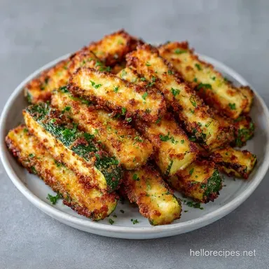 Parmesan Air Fryer Zucchini in 17 Min Recipe Card