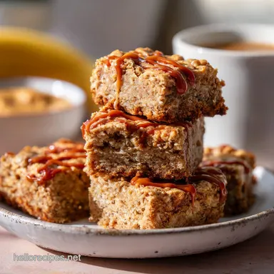 Peanut Butter Banana Oatmeal Breakfast Bars: Baked Recipe Card