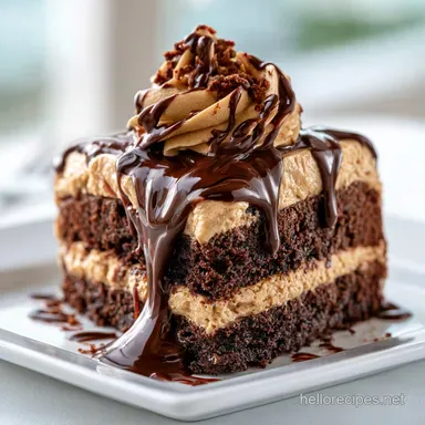 Peanut Butter Chocolate Layer Cake for 12 Recipe Card