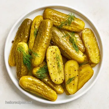 Peppercorn Dill Pickles in 30 Minutes Recipe Card