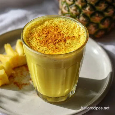 Pineapple Turmeric Smoothie Recipe in 3 Min Recipe Card