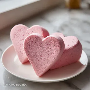 Pink Heart Shaped Cake for 12 Servings Recipe Card