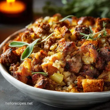 Thanksgiving Recipes: Proper Sausage Stuffing with Cider Sage Recipe Card