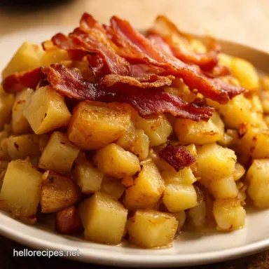 Easy Breakfast Hash Crispy Bacon Potato Bliss Recipe Card