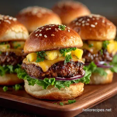 No Faff Proper PubStyle Cheeseburger Sliders Hawaiian Rolls Recipe Card