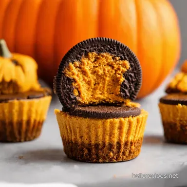 Irresistible Mini Pumpkin Oreo Cheesecakes Fall in Every Bite Recipe Card