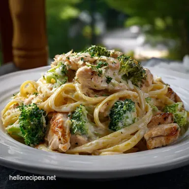 Quick Chicken Broccoli Alfredo Easy Chicken Brocco: 20 Min Dinner Recipe Card