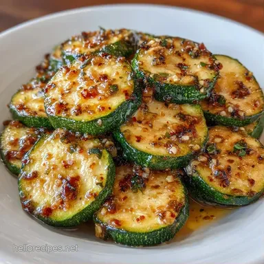 Quick Garlic Zucchini Saut&eacute; in 15 Minutes Recipe Card