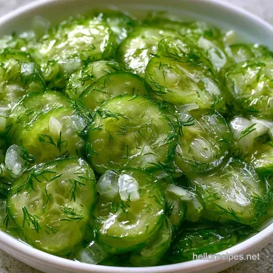 Pickled Cucumbers in 15 Minutes Recipe Card