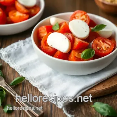 Delicious Quick Tomato Salad with Fresh Mozzarella: 10-Minute Wonder! Recipe Card