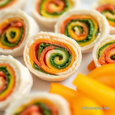 Rainbow Veggie Pinwheels: Fun Lunch Ideas for Kids! Recipe Card