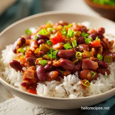 Red Beans and Rice with Bacon Recipe Card