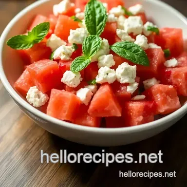 Easy & Refreshing Feta Cheese and Watermelon Salad Recipe: The Perfect Summer Dish Recipe Card