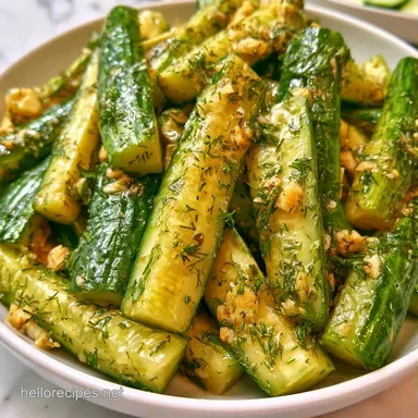 Spicy Garlic Dill Pickles in 20 Minutes Recipe Card