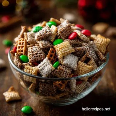 Holiday Reindeer Chow: No-Bake, Ultimate Festive Puppy Chow Mix Recipe Card
