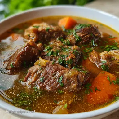 Beef Bone Broth: Deeply Nourishing Recipe for Rich Gelatin Recipe Card