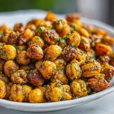 Vegetarian Snack Idea with Roasted Chickpeas: Ultra Crispy! Recipe Card