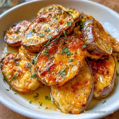 Roasted Eggplant Slices with Parmesan Recipe Card