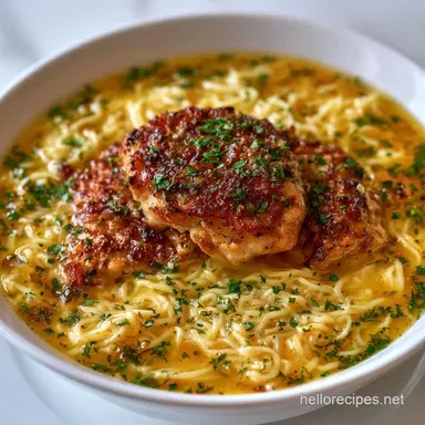 Roasted Garlic Noodle Soup with Chicken Recipe Card
