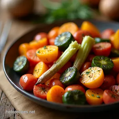 Healthy Vegetable Side Dishes Roasted Rainbow Root Veggies Recipe Card