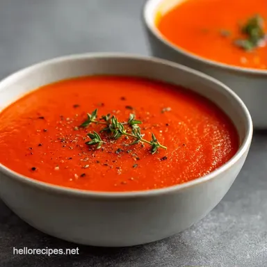 Roasted Red Pepper Soup: Velvety Recipe Card