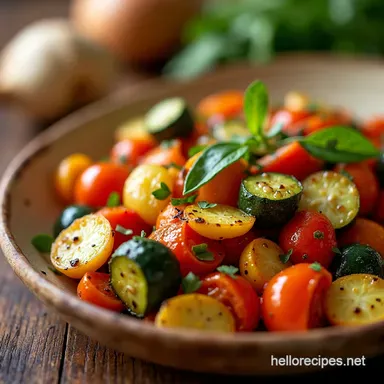 Roasted Vegetables HerbGarlic Butter Medley Recipe Card