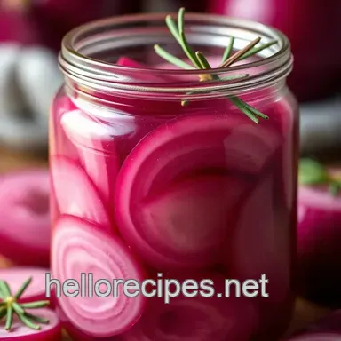 Ruby Red Pickled Onion Recipe: Easy Tangy Delight Recipe Card