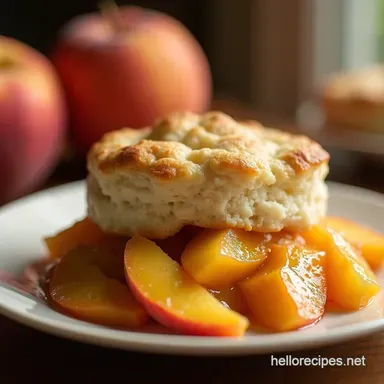 The Best Georgia Peach Cobbler with Buttermilk Biscuits Recipe Card
