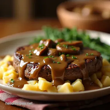 Salisbury Steak Recipe Ultimate Comfort with Mushroom Gravy Recipe Card