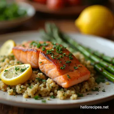 WAS KOCHE ICH HEUTE 35Min Speedy LemonHerb Salmon Dinner Recipe Card