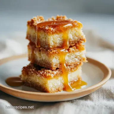 Salted Caramel Butter Bars: Crispy Shortbread with Molten Caramel Recipe Card