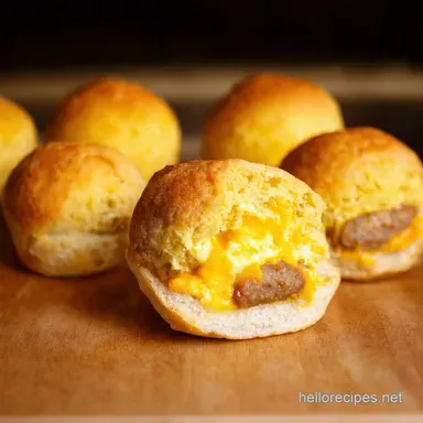 Easy Sausage Egg Cheese Breakfast Bombs Savory Quick Recipe Card