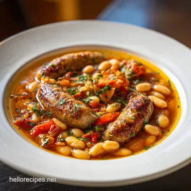 Italian Sausage White Bean Soup for 6 Servings Recipe Card