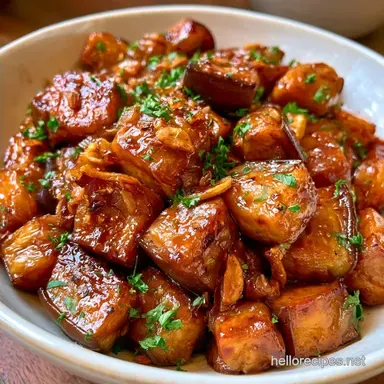 Crispy Sautéed Eggplant with Garlic