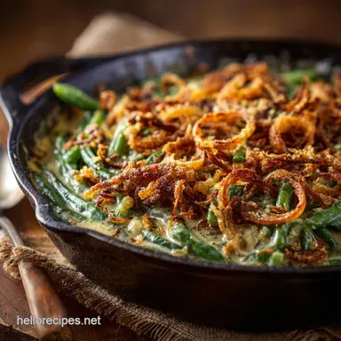 Creamy Green Bean Casserole Scratch-Made Without Soup Recipe Card