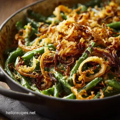 Green Bean Casserole Recipe: The Grown-Up Version with Crispy Shallots Recipe Card