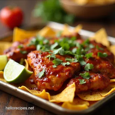 Easy Sheet Pan BBQ Chicken Nachos Aunt Mildred Approved Recipe Card