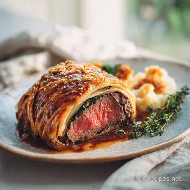 Beef Wellington: Crispy Pastry for 8 Servings Recipe Card