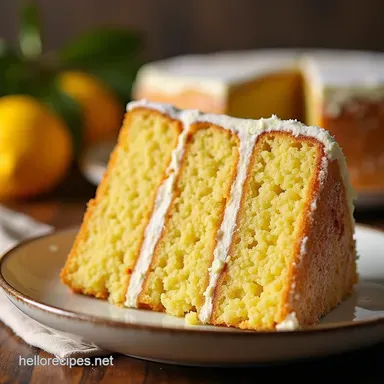 Easy Simple Lemon Layer Cake Recipe Moist Zesty Recipe Card