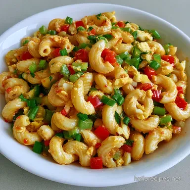 Simple Macaroni Salad for 8 Servings Recipe Card