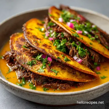 Birria Tacos: Slow-Cooked for 24 Tacos Recipe Card